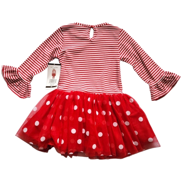 Toddler Girl Christmas Outfit Counting Daisies Dress Set Size 3T - Picture 6 of 11